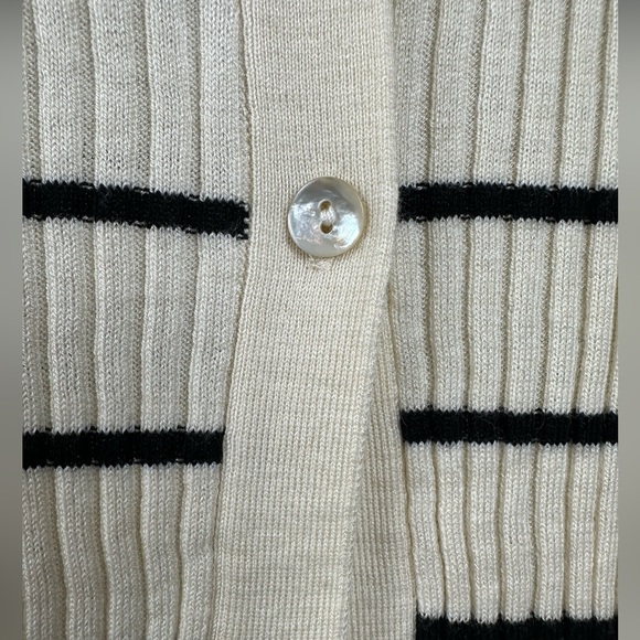 ZARA Striped Fine Cardigan, off white, small - Picture 2 of 8